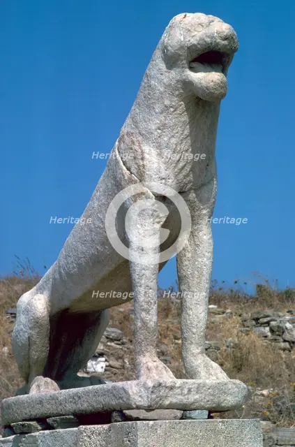 Marble lion at Delos in Greece, 7th century BC. Artist: Unknown