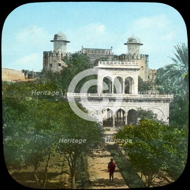 Marble pavilion in the Fort Gardens, Lahore, India, late 19th or early 20th century. Artist: Unknown
