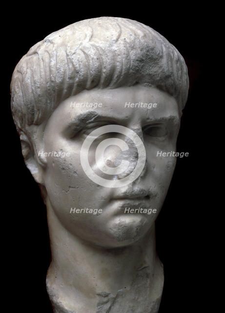 Marble portrait bust of the Roman Emperor Nero, 1st century. Artist: Unknown
