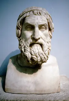Marble portrait bust said to be of Sophocles, Athenian writer of tragedies