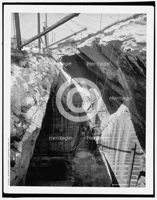 Marble quarry, near Rutland, Vt., between 1900 and 1906. Creator: Unknown.