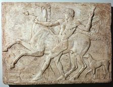 Marble Roman relief of a boy and a horse, Hadrian's villa, 1st century