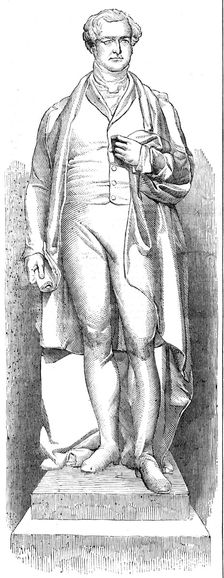Marble statue of the late Sir Robert Peel (Noble, sculptor), recently placed in St. George's..., 185 Creator: Unknown