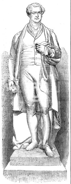 Marble statue of the late Sir Robert Peel (Noble, sculptor), recently placed in St. George's..., 185 Creator: Unknown.