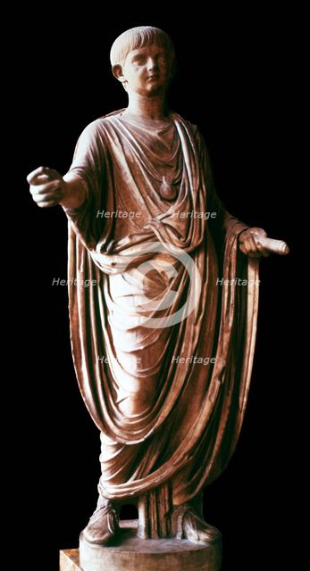Marble statue of the Roman emperor Nero, 1st century. Artist: Unknown
