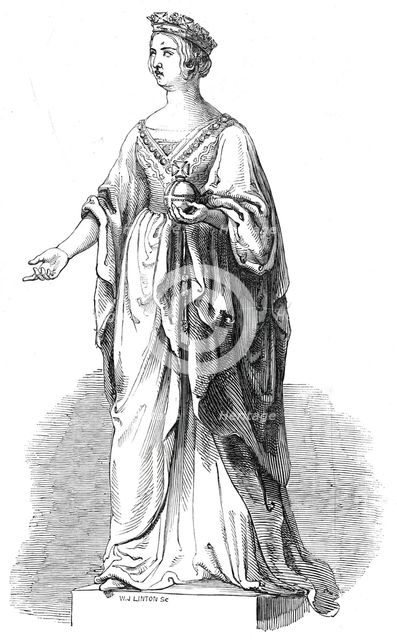 Marble statue of Her Majesty, in the Royal Exchange, 1845. Creator: W. J. Linton.