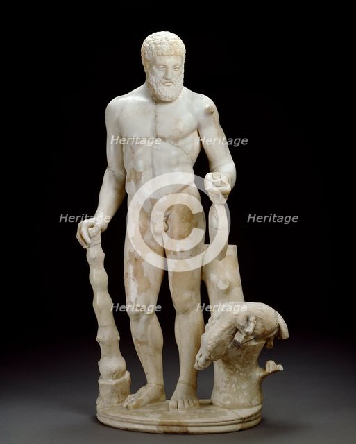 Marble statuette of Hercules and the Erymanthian boar, 2nd century. Artist: Unknown.