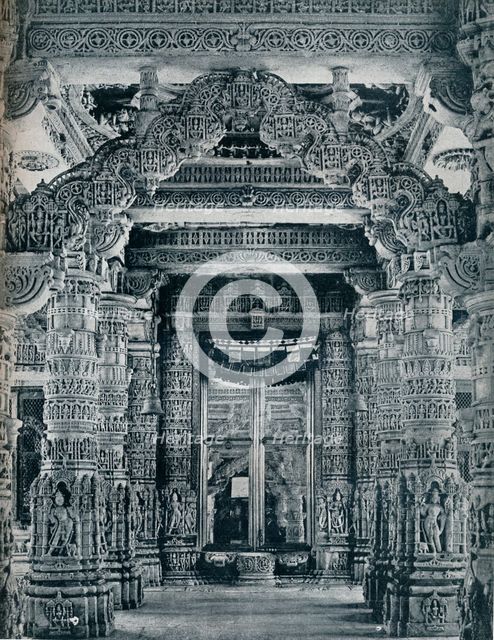 'Marble Sculpture at an entrance to a Jain Temple at Dilwara, Mount Abu', c1100.  Artist: Unknown.