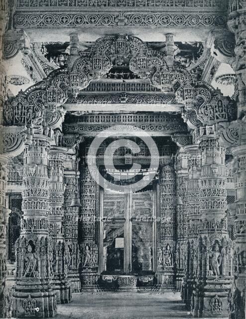 'Marble Sculpture at an entrance to a Jain Temple at Dilwara, Mount Abu', c1100.  Artist: Unknown.