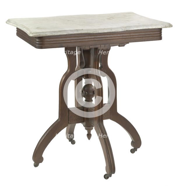 Marble-top table from the home of Robert Smalls, 1875. Creator: Unknown.