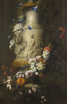 Marble Vase with Garland of Flowers. Creator: Jean-Baptisite Monnoyer