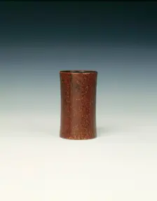 Marbled lacquer bamboo spill holder, Qing dynasty, China, 18th century. Creator: Unknown