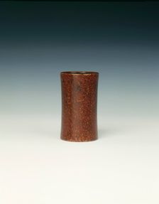 Marbled lacquer bamboo spill holder, Qing dynasty, China, 18th century. Creator: Unknown