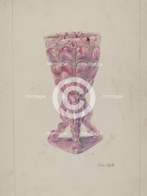 Marbleized Vase, 1935/1942. Creator: John Hall.