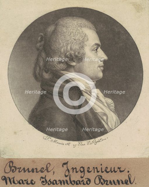 Marc Isambard Brunel, 1798. Creator: Charles Balthazar Julien Févret de Saint-Mémin.