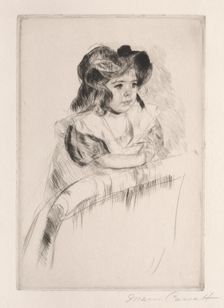 Margot, Resting Arms on Back of Armchair, c. 1903. Creator: Mary Cassatt (American, 1844-1926)