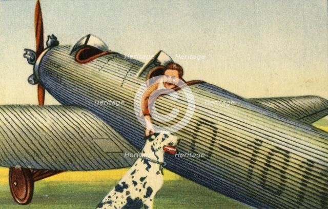 Marga von Etzdorf with her plane, 1932.  Creator: Unknown.