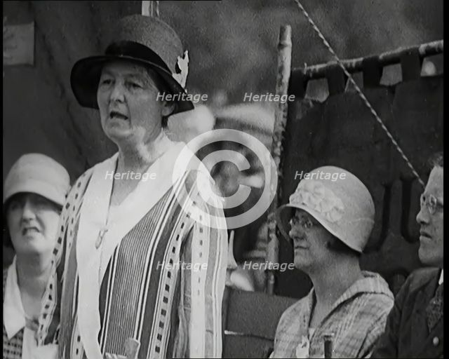 Margaret Bondfield, Labour Politician and Member of the TUC Council Giving a Speech..., 1926. Creator: British Pathe Ltd.