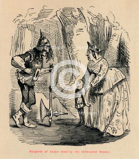 'Margaret of Anjou meeting the benevolent Robber', . Artist: John Leech.