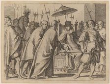 Margaret of Austria Being Carried in a Chaise, 1612. Creator: Raffaello Schiaminossi