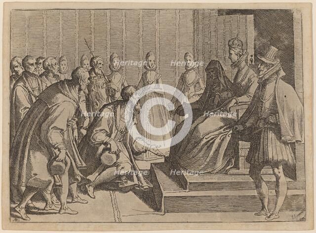 Margaret of Austria Giving Audience to a Nobleman, 1612. Creator: Raffaello Schiaminossi.
