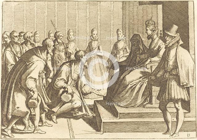Margaret of Austria Giving Audience to a Nobleman, 1612. Creator: Raffaello Schiaminossi.