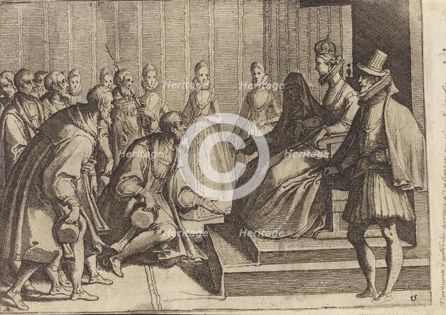 Margaret of Austria Giving Audience to a Nobleman [verso], 1612. Creator: Raffaello Schiaminossi.