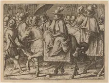 Margaret of Austria on Horseback, 1612. Creator: Raffaello Schiaminossi