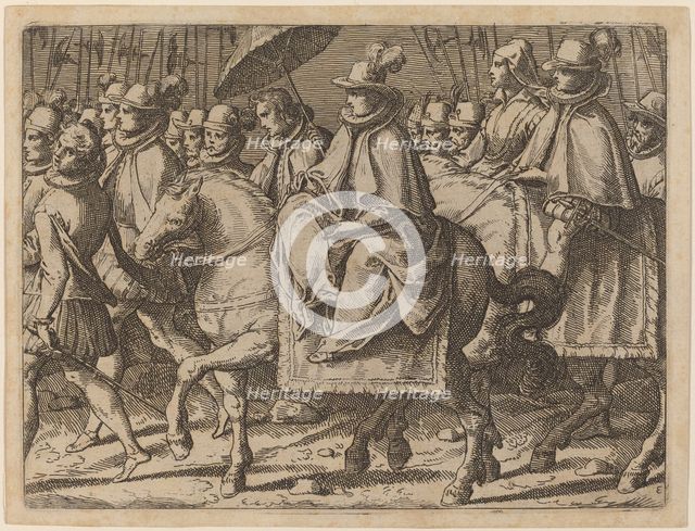 Margaret of Austria on Horseback, 1612. Creator: Raffaello Schiaminossi.