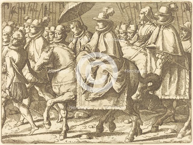 Margaret of Austria on Horseback, 1612. Creator: Raffaello Schiaminossi.