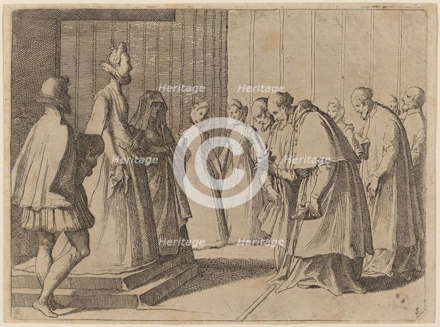 Margaret of Austria Receiving the Homage of Cardinals and Prelates, 1612. Creator: Raffaello Schiaminossi.
