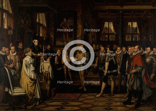 Margaret of Parma Recieves the Petittion of the Nobility, 1872. Creator: Franz Vinck.