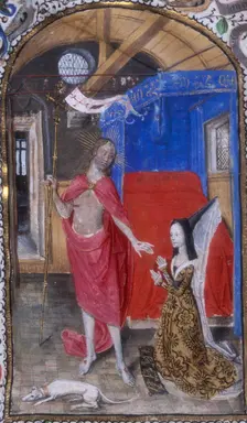 Margaret of York and the Resurrected Christ, c1468. Creator: Master of Girard de Rousillon