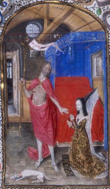 Margaret of York and the Resurrected Christ, c1468. Creator: Master of Girard de Rousillon