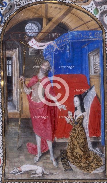 Margaret of York and the Resurrected Christ, c1468.  Creator: Master of Girard de Rousillon.