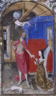 Margaret of York and the Resurrected Christ, c1468. Creator: Master of Girard de Rousillon