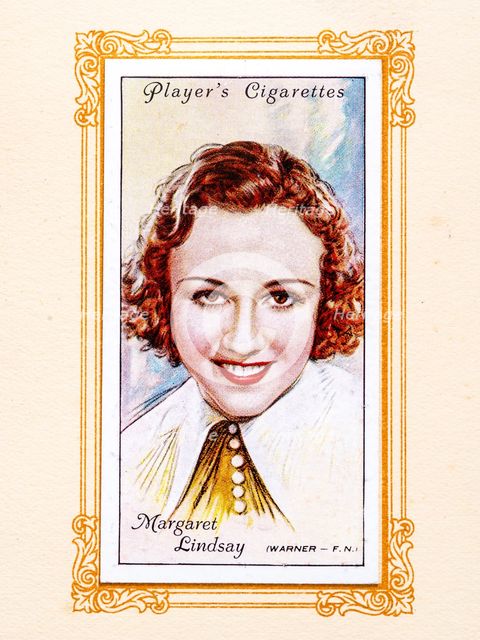 Margaret Lindsay Collectables Picture of movie stars that came with the Players cigarette packet, 19 Creator: Unknown.