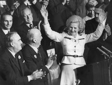 Margaret Thatcher addresses the Conservative Party Conference, Brighton, 8th October 1976