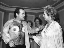 Margaret Thatcher attends the Blue Revue show, 12th October 1977