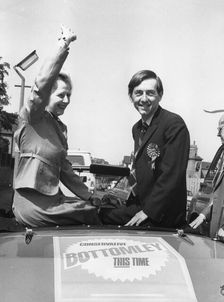 Margaret Thatcher on a canvassing walkabout in West Woolwich, 21st June 1975