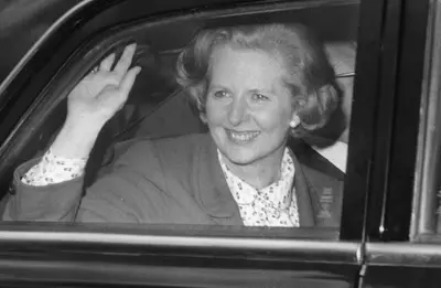 Margaret Thatcher leaving Buckingham Palace after being received by the Queen, 4th May 1979. Creator: Unknown.