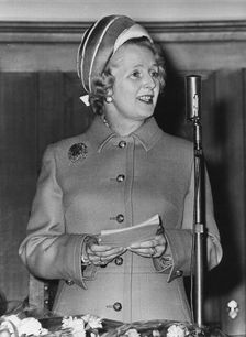 Margaret Thatcher makes her opening speech at Church House, Westminster, 1st August 1972