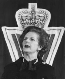Margaret Thatcher speaking at the Women's Royal Voluntary Service, 19th January 1981. Creator: Unknown