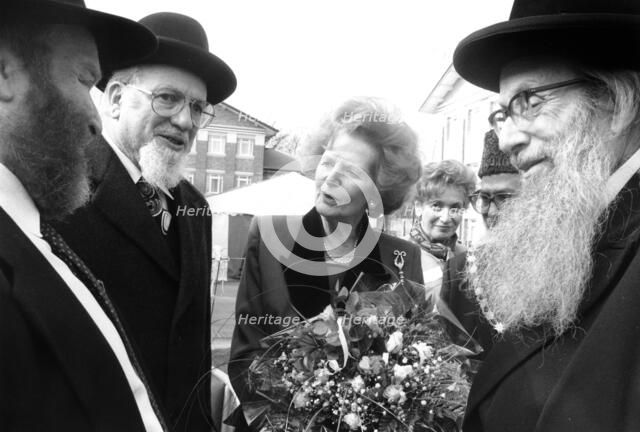 Margaret Thatcher with Jewish elders, Stoke Newington, London, 1995. Artist: John Nathan