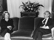 Margaret Thatcher with President Karamanlis on her state visit to Athens, 26th September 1980