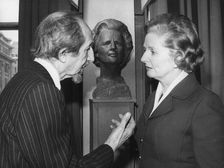 Margaret Thatcher with sculptor Oscar Nemon at the Carlton Club, London, 23rd January 1979