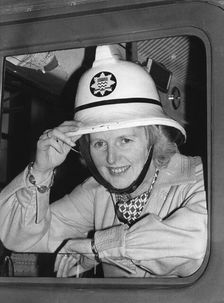 Margaret Thatcher visiting Finchley Fire Station, 15th October 1976. Creator: Unknown