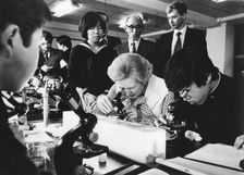 Margaret Thatcher visiting Tokyo University of Education's Junior High School, Japan, c1975-1990. Creator: Unknown