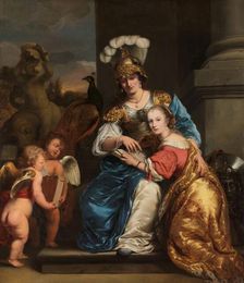 Margarita Trip as Minerva, Instructing her Sister Anna Maria Trip, 1663. Creator: Ferdinand Bol