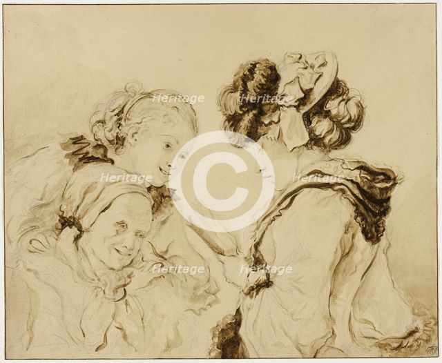 Margaruerite [sic] Gerard Reading to Her Mother and Rosalie Fragonard, c. 1785. Creator: Unknown.